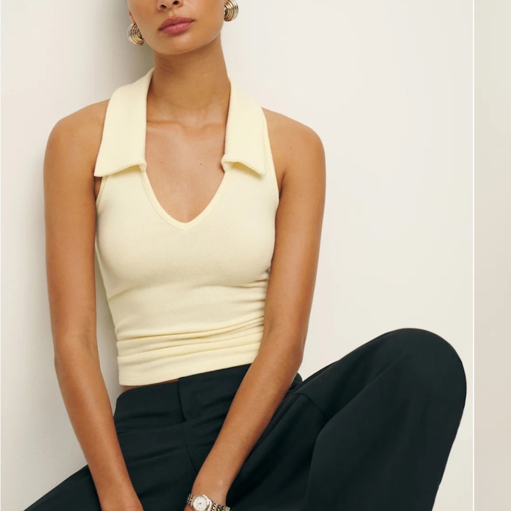 Reformation Austine Knit Top Yellow - Size S